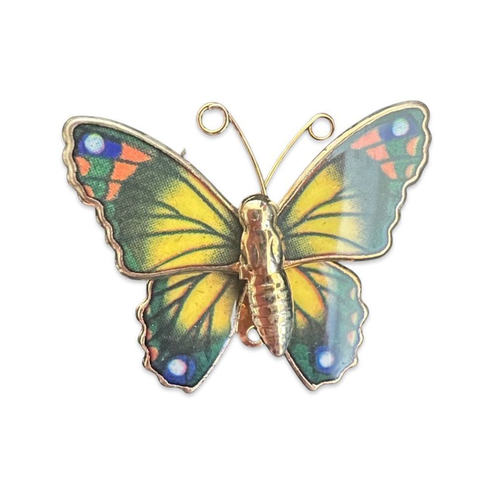 Vintage Ronte Of Beverly Hills Gold Tone Butterfly Brooch In Original Gift Box